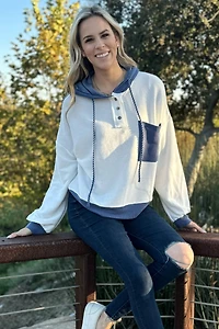 Threaded Pear Women's Millie Drawstring Hooded Top