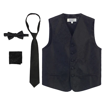Gioberti Boy's 4pc Paisley Vest Set