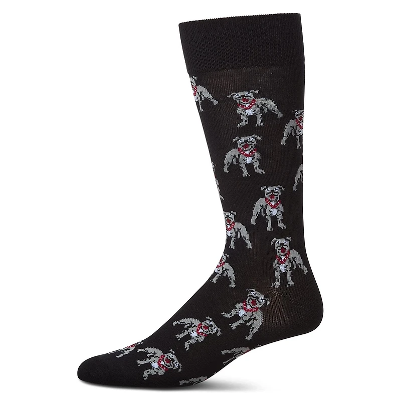 MeMoi Men's American Bully Dog Bamboo Blend Crew Socks