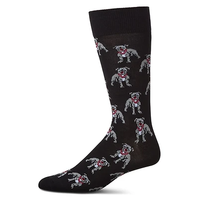 MeMoi Men's American Bully Dog Bamboo Blend Crew Socks