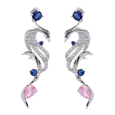 AGP PARIS Womens Curvy Bird Drop Earrings