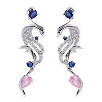 AGP PARIS Womens Curvy Bird Drop Earrings