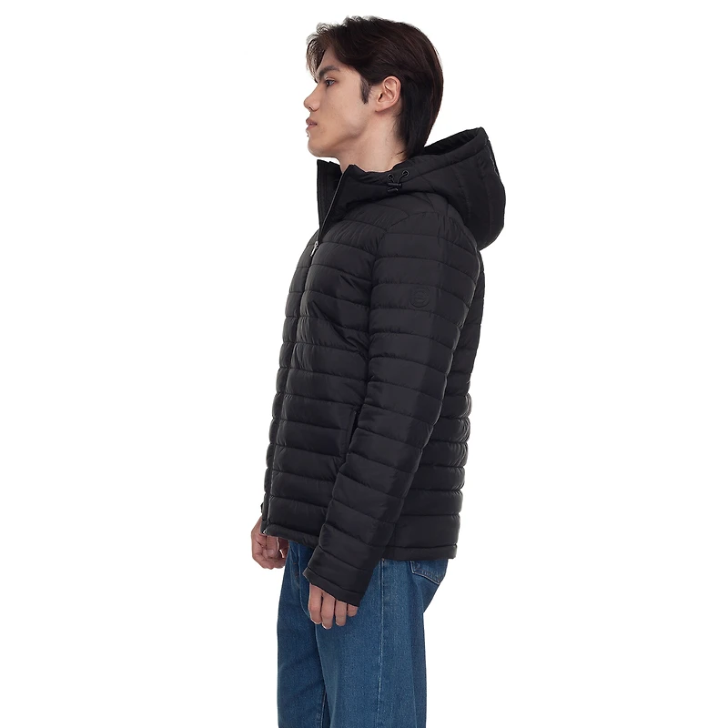 Rokka&Rolla Mens Lightweight Hooded Puffer Jacket