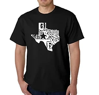 LA Pop Art Men's Word T-Shirt - Everything Is Bigger Texas