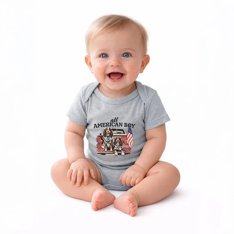 The Juniper Shop - All American Boy Dogs Baby Short Sleeve Graphic Bodysuit