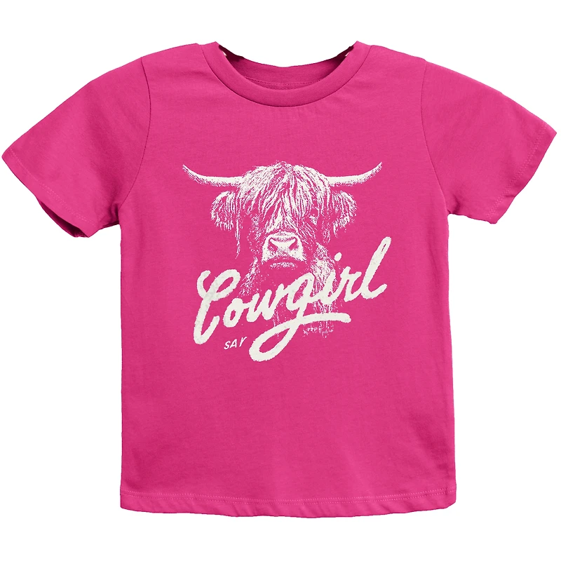The Juniper Shop - Cowgirl Highland Cow Youth Short Sleeve Graphic T-Shirt