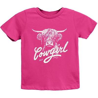 The Juniper Shop - Cowgirl Highland Cow Youth Short Sleeve Graphic T-Shirt