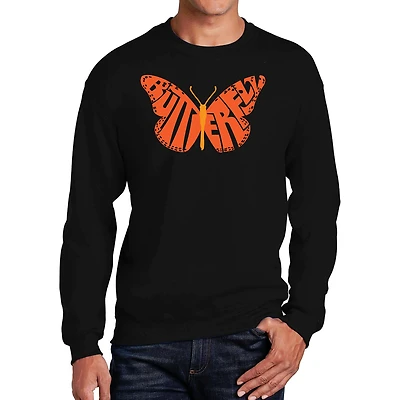 LA Pop Art Butterfly - Men's Word Crew Sweatshirt
