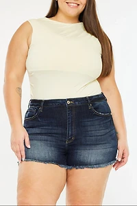 KanCan Women's Plus High Rise Shorts Ellie
