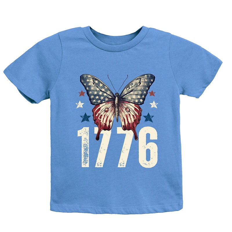 The Juniper Shop - 1776 Butterfly Patriotic Youth Short Sleeve Graphic T-Shirt