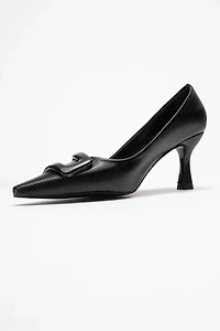 Prologue Shoes Womens Astra Buckle Pointed Toe Pump