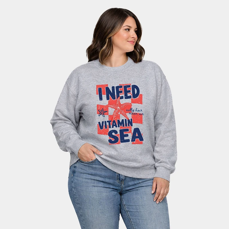 Simply Sage Market - I Need Vitamin Sea  Women's Plus Sized Graphic Sweatshirt