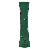 MeMoi Women's Golfing Santa Holiday Crew Socks