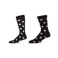 MeMoi 2-Pair Men's Cashmere Blend Assorted Novelty Crew Socks