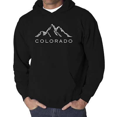 LA Pop Art Colorado Ski Towns - Men's Word Hooded Sweatshirt