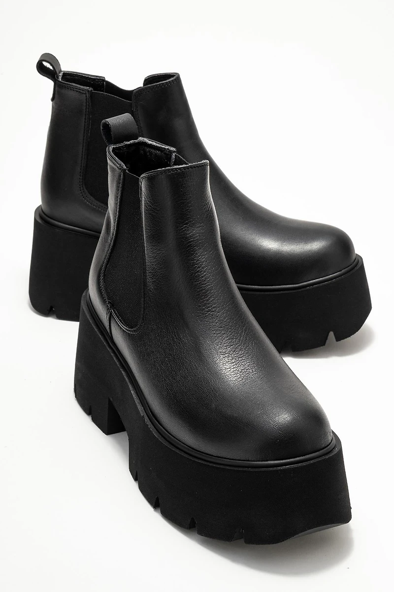Forever & Always Womens Clen Leather Platform Chelsea Boots