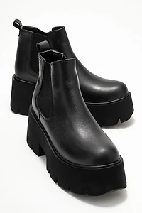 Forever & Always Womens Clen Leather Platform Chelsea Boots