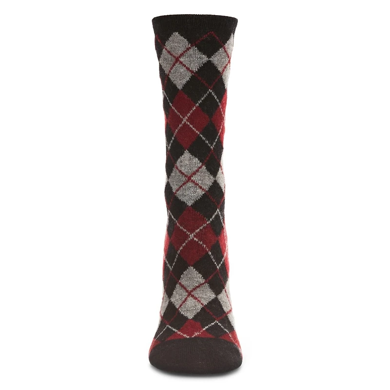 MeMoi Women's Soft Chevron Trio Cashmere Blend Crew Socks