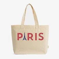 Simply Sage Market - Zippered Canvas Tote - Red And Blue Paris Eiffel