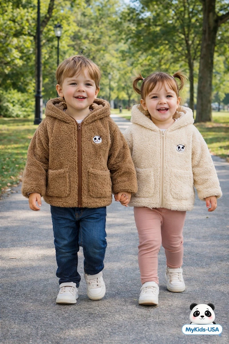 MyKids-USA Unisex Plush Hoodie Coat Outfit