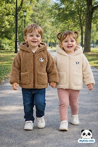MyKids-USA Unisex Plush Hoodie Coat Outfit