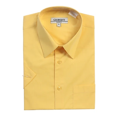 Gioberti Men's Short Sleeve Solid Dress Shirt