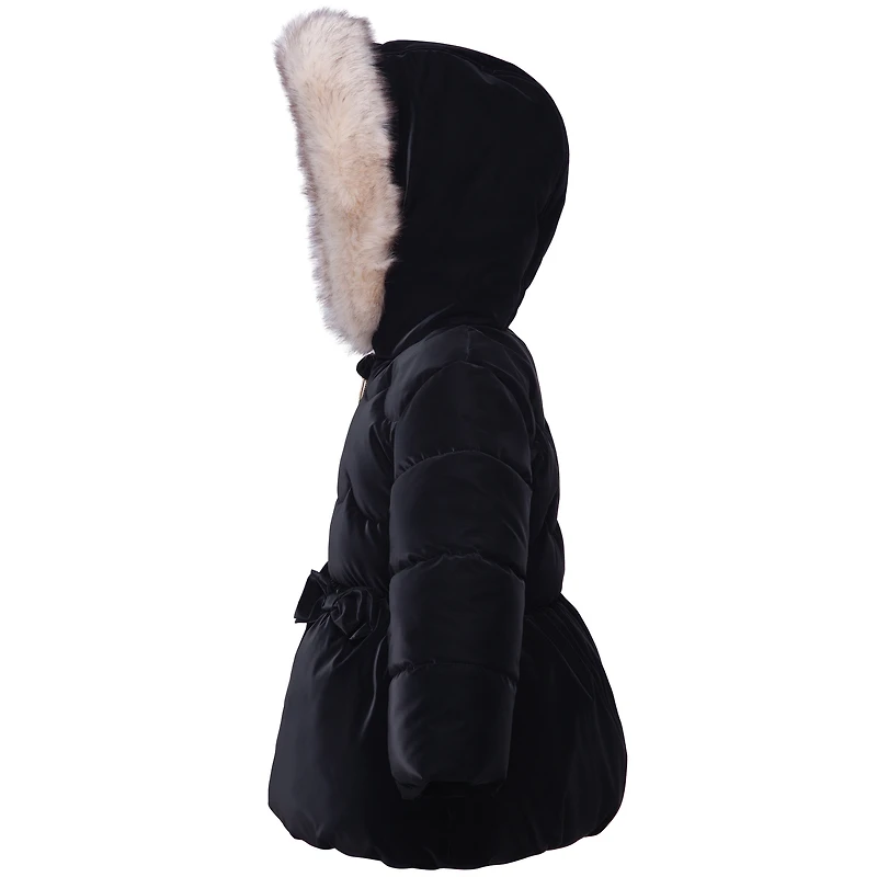 Rokka&Rolla Toddler Girls Quilted Mid-Length Jacket