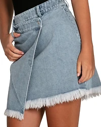 Belle & Bloom Womens Dance With Me Denim Mini Skirt