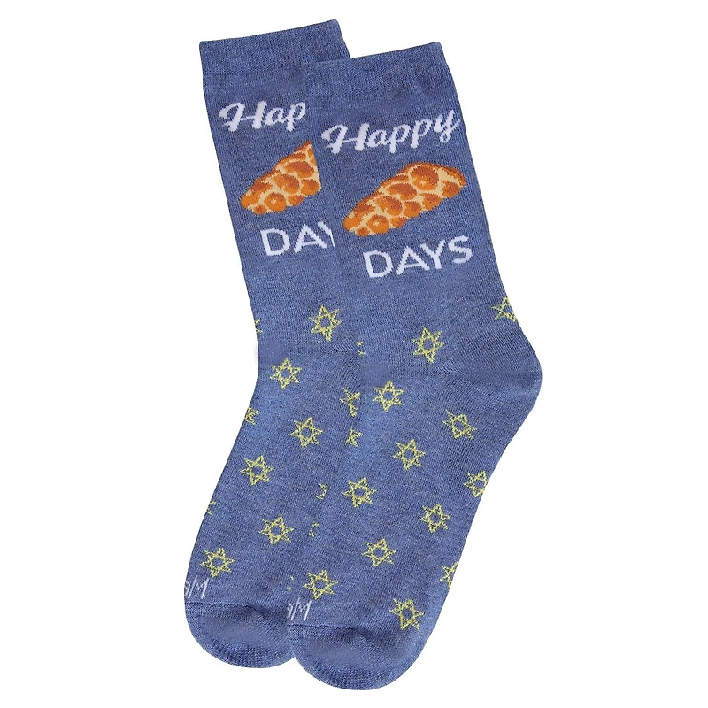 MeMoi Women's Happy Challah Days Holiday Crew Socks