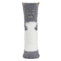 MeMoi Cute Cat Critter Plush Non-Skid Crew Socks