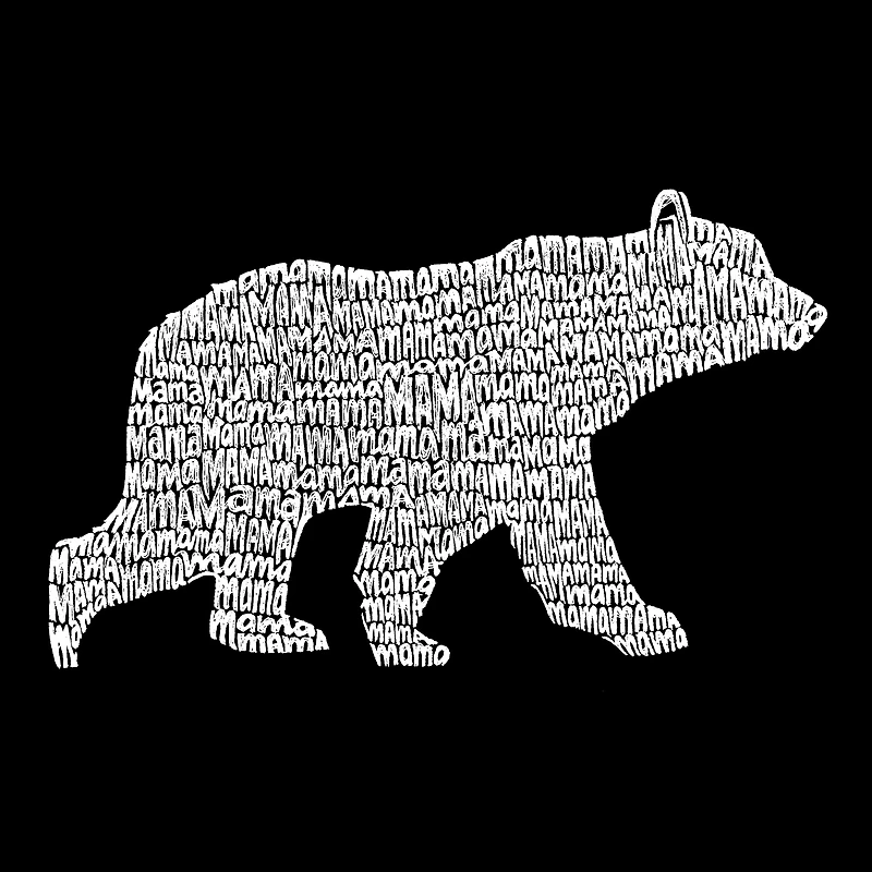 LA Pop Art Mama Bear - Women's Word Hooded Sweatshirt