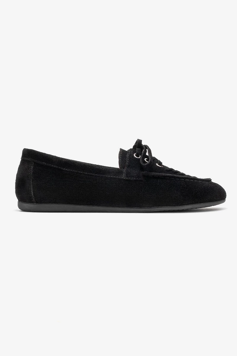 Forever & Always Womens Lorven Leather Lace Up Loafer