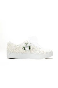Forever & Always Womens Rosalie Flower Bridal Sneaker