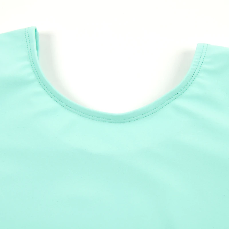 Leveret Girls Short Sleeve Solid Stretch Dance Leotard