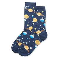 MeMoi Planetarium Bamboo Blend Novelty Crew Socks