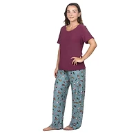 MeMoi Women's Rodeo Dogs Two Piece Pajama Set A Bag