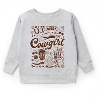 The Juniper Shop - Cowgirl Sketched Icons Youth Graphic Sweatshirt