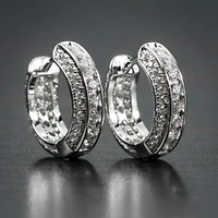 Hypoallergenic Cubic Zirconia Ice Crystal Huggie Cartilage Hoop Cuff Earrings