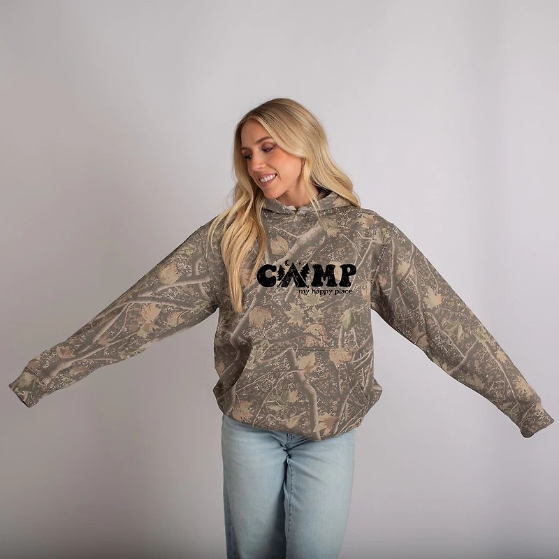 Simply Sage Market - Camp My Happy Place Camo Hoodie