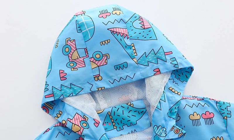 MyKids-USA Baby Boy Cartoon Pattern Zipper Front Design Mesh Cloth Jacket Coat