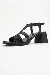 Forever & Always Womens Dolen Leather Chunky Sandal