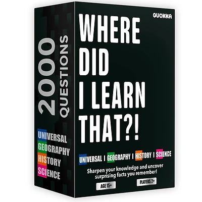 QUOKKA Trivia Card Games for Adults and Family - 500 to 2000 Questions General Knowledge, Science, History Geography