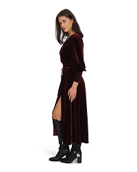 Belle & Bloom Womens Current Mood Velvet Wrap Dress