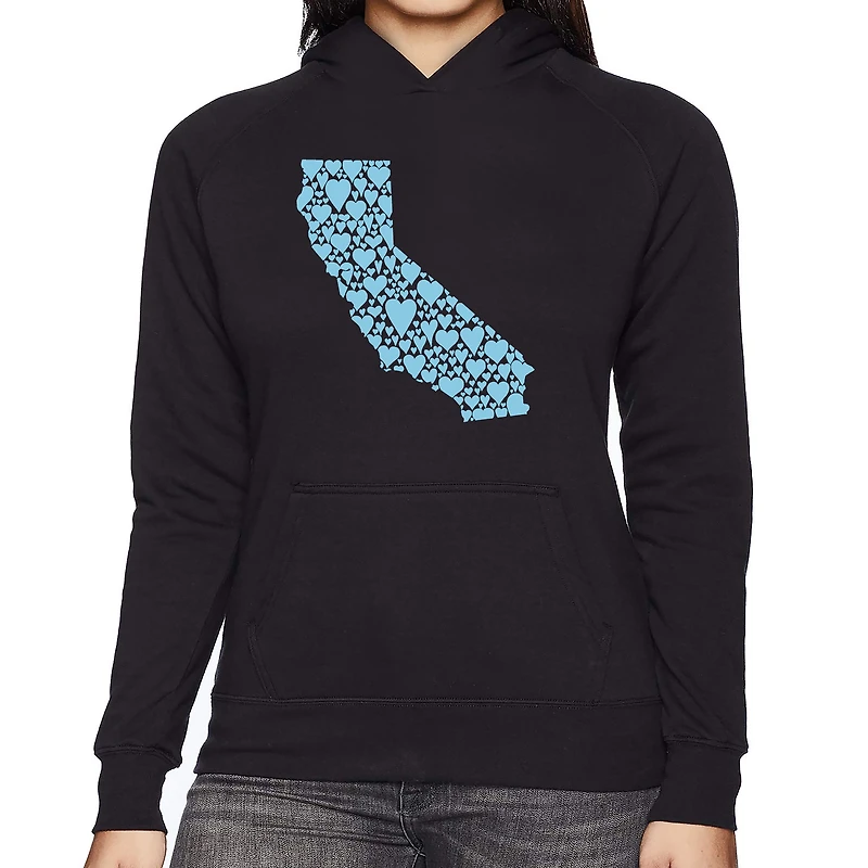 LA Pop Art California Hearts - Women's Word Hooded Sweatshirt