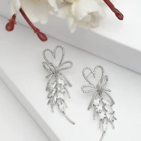 AGP PARIS Womens Diva Heart Shaped Leaf Drop Earrings
