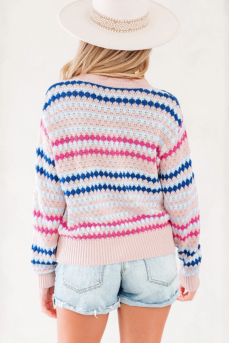 Threaded Pear Women's Amelia Patterned Drop Shoulder Sweater