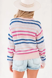 Threaded Pear Women's Amelia Patterned Drop Shoulder Sweater