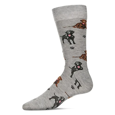 MeMoi Men's Labrador Dogs Bamboo Crew Socks