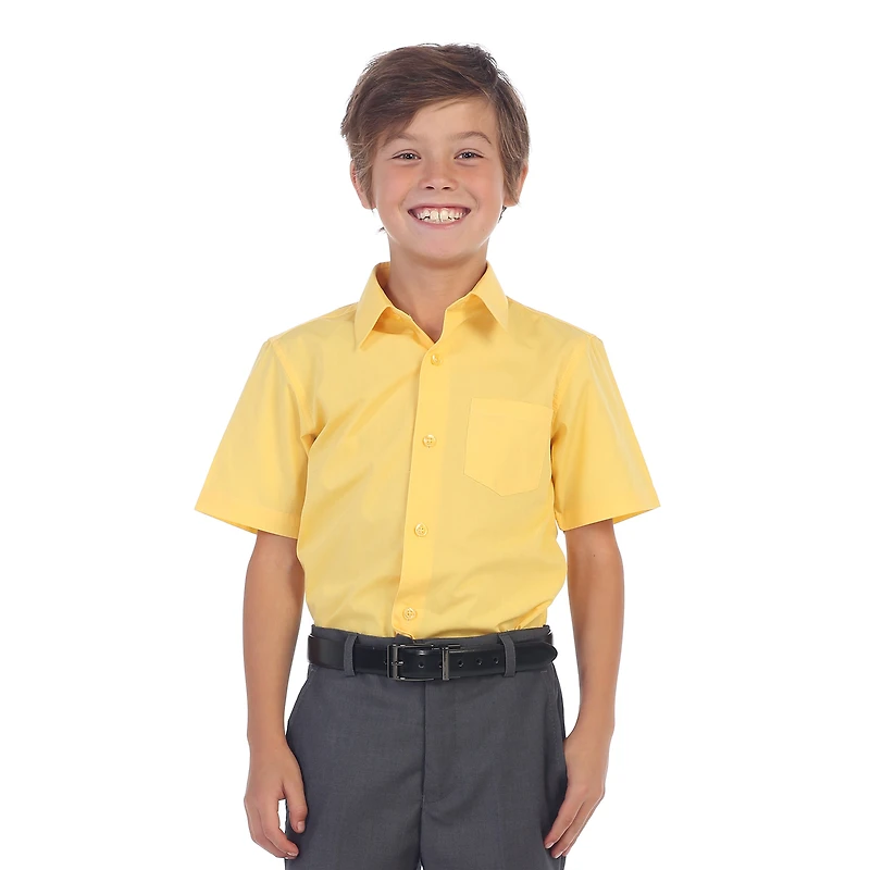Gioberti Boy's Short Sleeve Solid Dress Shirt