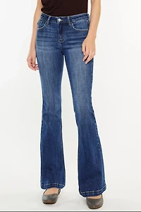 KanCan Women's Petite Essentials Mid Rise Flare Jeans Annie